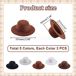 15 шт. 5-цветная мини-шапочка-вуалировщик из ткани ЭВА AJEW-GA0007-43