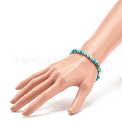 Эластичный браслет из натурального говлита с круглыми бусинами BJEW-JB08290-02