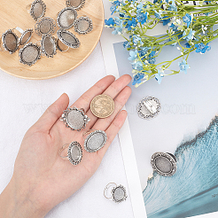 16 pièce de 8 styles de composants de bague en fer réglables&nbsp;MAK-SC0001-07AS