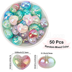 50шт прозрачные акриловые бусины с кракле TACR-PA0001-09