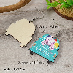 Милые деревянные серьги-подвески в виде кролика на пасху ZX2883-9