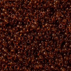 MIYUKIラウンドロカイユビーズ  日本製シードビーズ  15/0  （rr134)透明ダークトパーズ  15/0  1.5mm  穴：0.7mm  約250000個/ポンド&nbsp;SEED-G009-RR0134