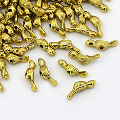 チベット風合金ビーズ  鉛フリー＆カドミウムフリー＆ニッケルフリー  鳥  アンティーク黄金  12x4x3.5mm  穴：1mm  約2630個/1000g&nbsp;TIBEP-EA11914YKG-AG-FF