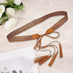 Ремни-цепочки с кисточками из искусственной кожи в стиле бохо AJEW-WH20033-096AS-C