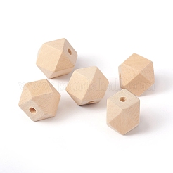 天然な未完成の木製ビーズ  スクエアカットラウンドビーズ  バリーウッド  19.5~20x25.5x25.5mm  穴：4.5mm&nbsp;X-WOOD-E010-01C