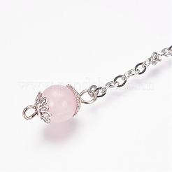 Grobe natürliche Rosenquarz Wünschelrutenpendel&nbsp;PALLOY-JF00291-01