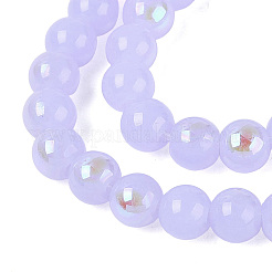 Perlas de vidrio de imitación de Jade imitación electrochapa&nbsp;EGLA-Q132-6MM-01B-04