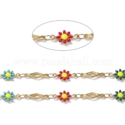 Ионное покрытие (IP) золотистые 304 цветочные и ромбовидные цепочки из нержавеющей стали CHS-D036-01G-01