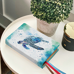 布製伸縮性のあるブックカバー  長方形のブックラップ  カメ  400x485mm&nbsp;DIY-WH0677-004