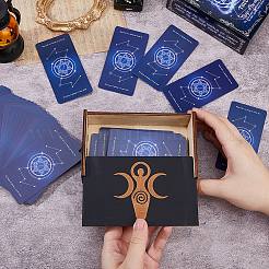 1 шт. прямоугольные гравированные деревянные коробки для хранения карт Таро с крышкой-слайдером для гадания&nbsp;CON-DC0001-17B