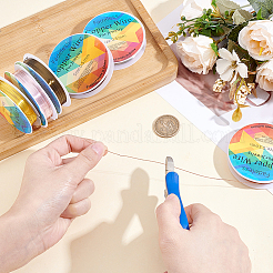 6 Rolle 6 Farben runder Kupferschmuckdraht&nbsp;CWIR-BBC0001-14