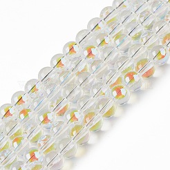 Прозрачные стеклянные бусины гальваническим пряди EGLA-I015-01B