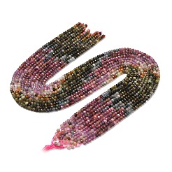 Hebras de cuentas de turmalina multicolor natural con degradado de color&nbsp;G-D110-E02-04