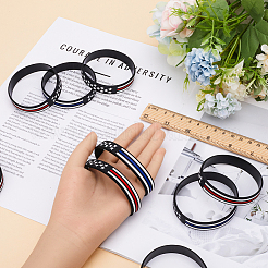 20шт 2 цвета День независимости тематика силиконовый шнур браслеты набор браслет BJEW-GF0001-15B