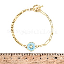 Armbänder aus Messing mit Emaille-Gliedern und Ozeanmotiven&nbsp;BJEW-JB13800-01