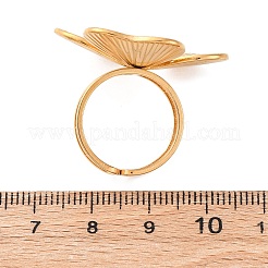 304ステンレススチールカフリング  クローバー  ゴールドカラー  28x31mm  内径：17mm&nbsp;LS-RJEW-D306-19G