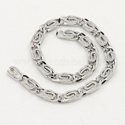 304ステンレススチールルマキナチェーン  カタツムリのチェーン  装飾的なチェーン  ハンダ付け  ステンレス鋼色  3x1.5mm&nbsp;CHS-K002-22-3mm