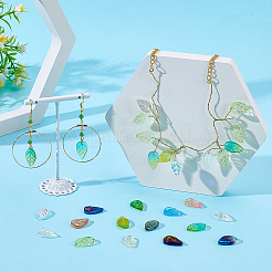 150шт 15 цвета стеклянные подвески GLAA-WR0001-14