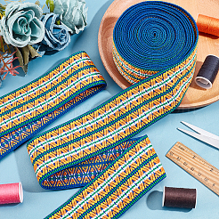 Cordon/bande élastique plate en nylon brodé de style ethnique&nbsp;OCOR-CA0001-08