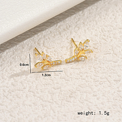 Серьги-гвоздики в форме листа из серебра с цирконием Simple Style S925 для женщин RF2052