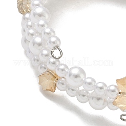 Браслеты из многорядных бусин из стекла и АБС-пластика с имитацией жемчуга BJEW-JB12321-01