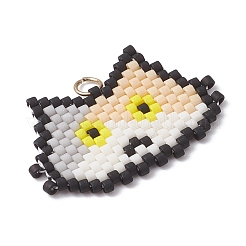 Подвески ручной работы из стеклянных бусин в форме головы кошки&nbsp;PALLOY-MZ00933-04