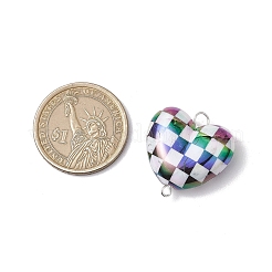 УФ-покрытие непрозрачный акриловый переливающийся клетчатый сердечко-соединитель подвески PALLOY-JF03448-01