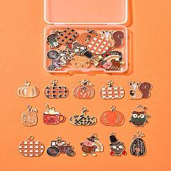 30 шт. 15 стиля День благодарения эмалевые подвески из сплава золотистого тона&nbsp;ENAM-FS0002-03