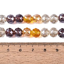 Chapelets de perles en verre transparent électrolytique&nbsp;EGLA-Q135-8MM-C09