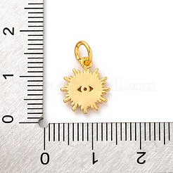 Breloques en laiton avec zircone cubique de micro pave&nbsp;KK-U033-04G-01