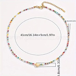 Boho-Halsketten aus 304er Edelstahl mit facettierten&nbsp;JD8300