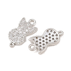 Шармы-соединители из латуни с микропаве из прозрачного кубического циркония&nbsp;KK-B167-11P