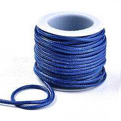韓国産ワックスポリエステルコード  ジュエリー作りのための  ブルー  2mm  約10m /ロール&nbsp;YC-Q006-2.0mm-08
