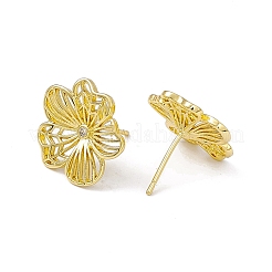 Прозрачные серьги-гвоздики с кубическим цирконием&nbsp;EJEW-I277-15G