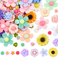 120шт 8 стиля непрозрачные кабошоны из смолы&nbsp;RESI-PA0001-13