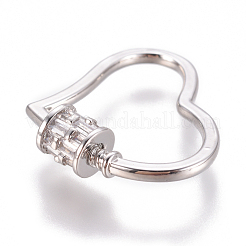 Латунь микропаве кубический цирконий винт карабин подвески с замком&nbsp;ZIRC-F105-09P