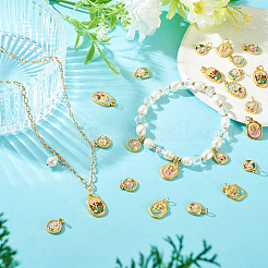 20pcs 10 styles de pendentifs en émail en alliage&nbsp;FIND-TA0009-35