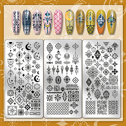 Plantillas de arte de uñas diy de acero inoxidable&nbsp;MRMJ-WH0092-181