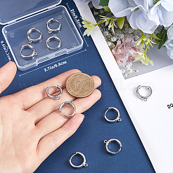 12 шт. латунная плоская фурнитура для сережек-колец&nbsp;KK-BBC0014-54