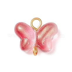 Бабочка стеклянные золотистые тона железные соединительные подвески&nbsp;PALLOY-JF01733