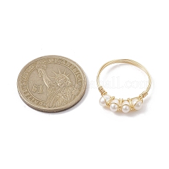 Открытое кольцо с натуральным культивированным пресноводным жемчугом RJEW-JR00635