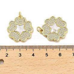 Pendenti in zirconi cubici trasparenti in micro pavè di ottone&nbsp;KK-K365-05E-G