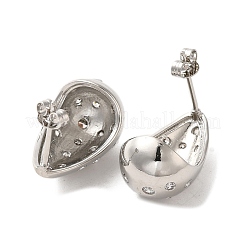 Серьги-гвоздики из латуни с цирконием&nbsp;EJEW-G381-03P