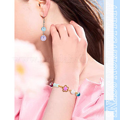 2 Sets 2 Stile DIY Bunte Malerei Perlen & Legierung Anhänger & Link & Perlenkappen Schmuck Zubehörse Kits&nbsp;DIY-TA0011-61