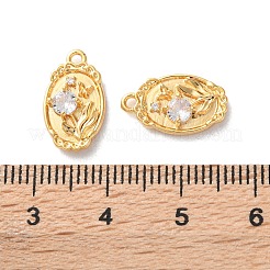 Латунные микропаве прозрачные подвески с фианитом&nbsp;KK-L221-005G