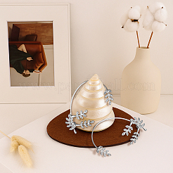 4 шт. 4 стиля серьги-каффы из сплава листьев со стразами EJEW-GO0002-28