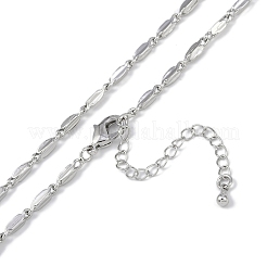 Ожерелья из овальной цепи с покрытием из латуни для женщин NJEW-K382-16B-P