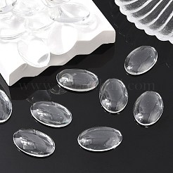 透明な楕円形のガラスカボション  透明  30x20x6mm&nbsp;X-GGLA-R022-30x20