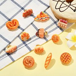 12 pièce 12 styles de jolies épingles en résine sur le thème de la nourriture&nbsp;JEWB-CJ0003-12
