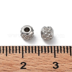 変色しない303ステンレススチールビーズ  ロンデル  ステンレス鋼色  8x7.5mm  穴：2mm&nbsp;STAS-Q302-25F-P